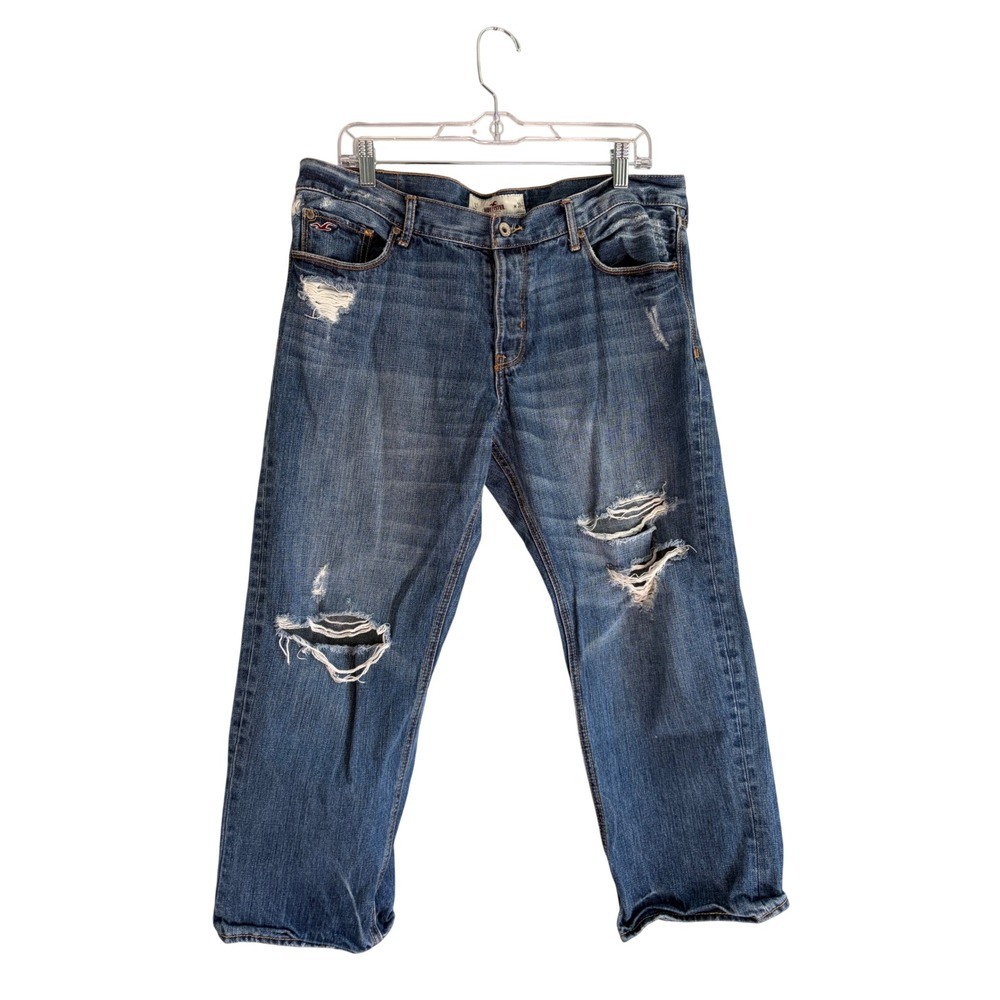 Hollister California Distressed Medium Wash Straight Leg Jeans Size 11 W30
